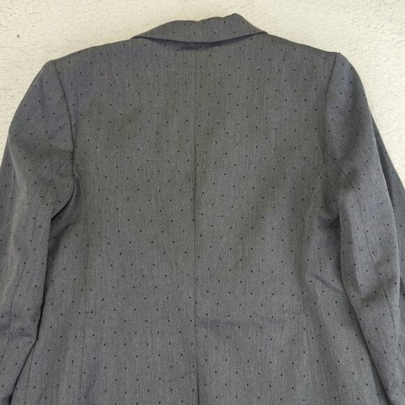 Banana Republic Luxe Brushed Mini Dot One Button Blazer Jacket Gray Women's 6 - Picture 5 of 11